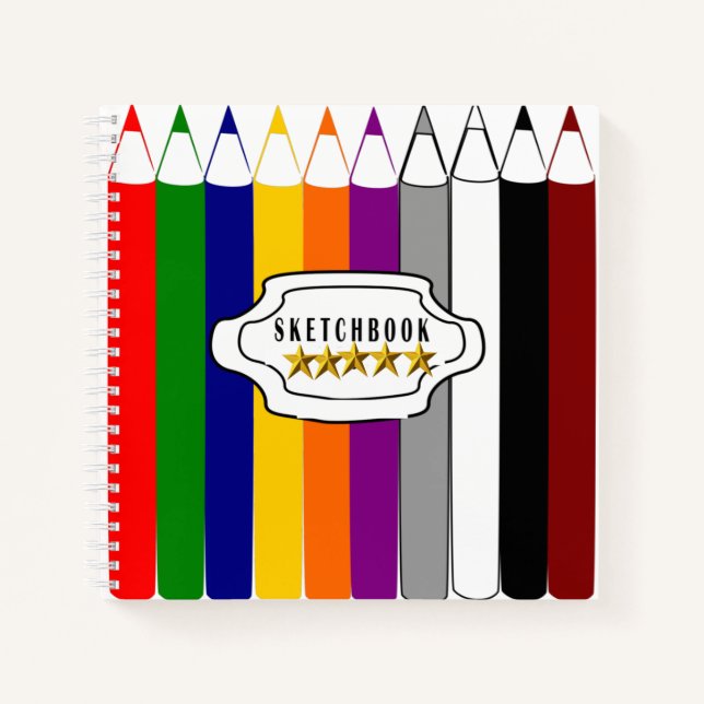 Farbiges Bleistift-Sketch-Notebook Notizbuch (Vorderseite)