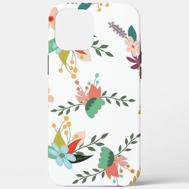 FARBIGES BLUMEN-BOTANISCHES MUSTER Case-Mate iPhone HÜLLE (Rückseite)