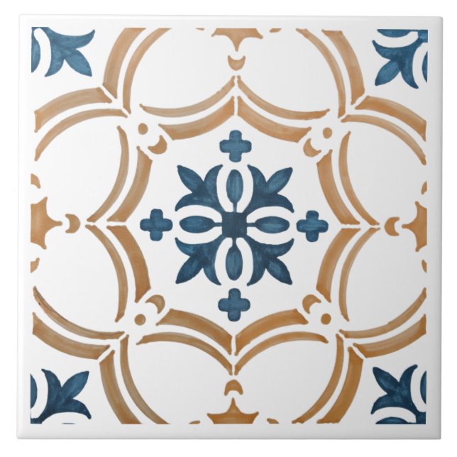 Farbiges Blumendesign Fliese (Vorderseite)