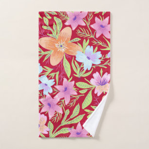 Farbiges Blumenmuster Handtuch