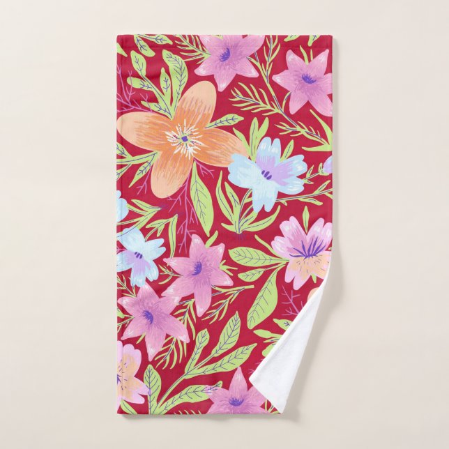 Farbiges Blumenmuster Handtuch (Handtuch)