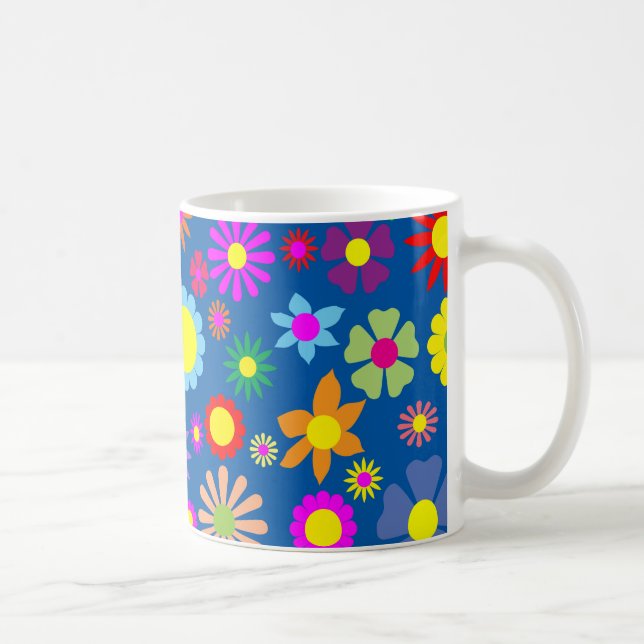 Farbiges Blumenmuster Kaffeetasse (Rechts)