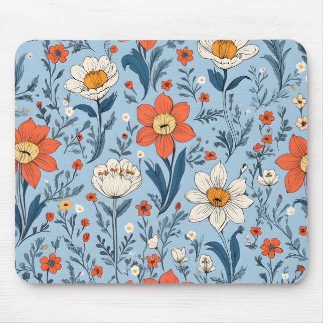 Farbiges Blumenmuster Mousepad (Vorne)