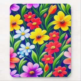 Farbiges Blumenmuster Mousepad