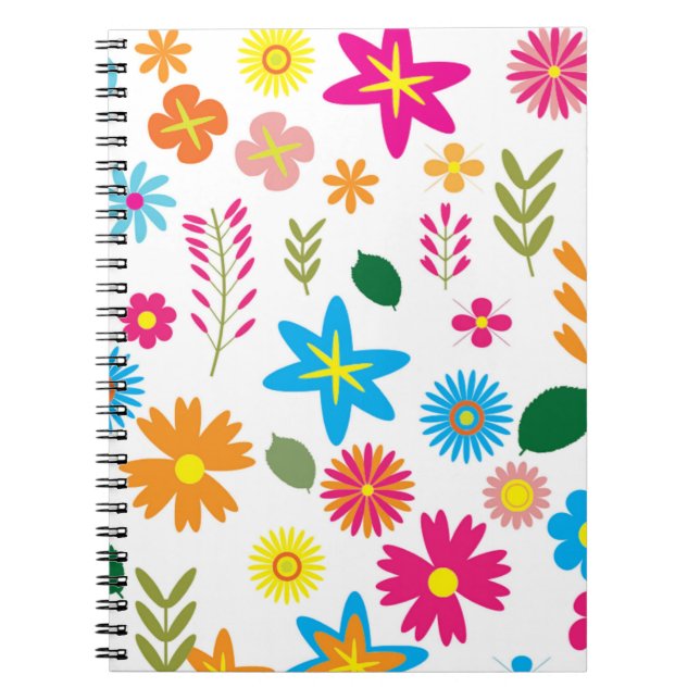 FARBIGES BLUMENMUSTER NOTIZBLOCK (Vorderseite)
