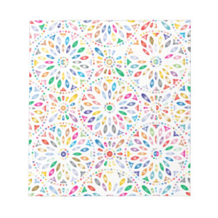 Farbiges Blumenmuster Notizblock