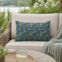 Farbiges Blumenmuster Outdoor-Lendenkissen
