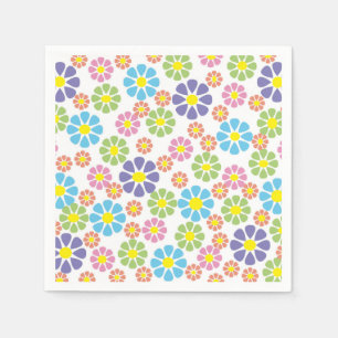 Farbiges Blumenmuster Serviette