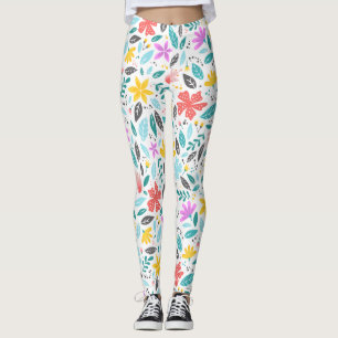 Farbiges Blumenmuster-Übungshose Leggings