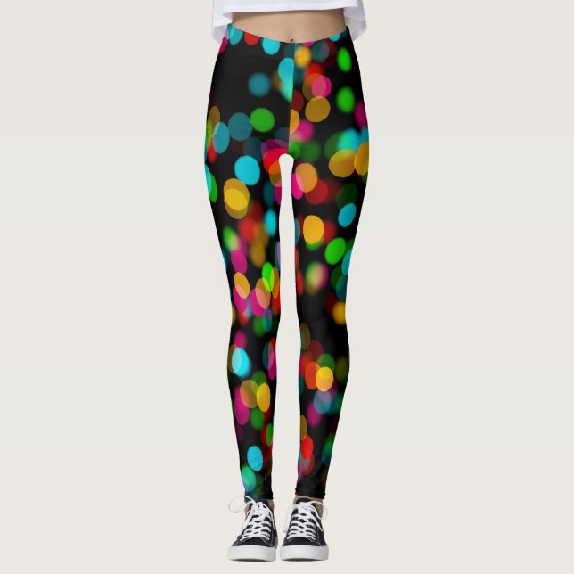Farbiges Bokeh-Design Leggings (Vorderseite)