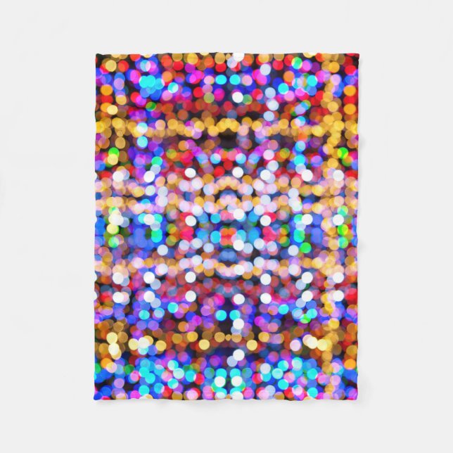 Farbiges Bokeh-Zirkel-Muster Fleecedecke (Vorderseite)