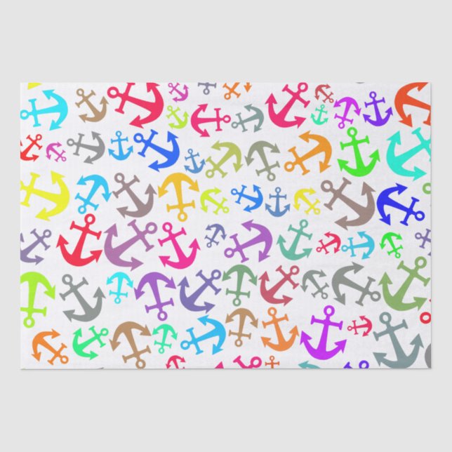 Farbiges Bootanchor-Muster Seidenpapier (Vorderseite)