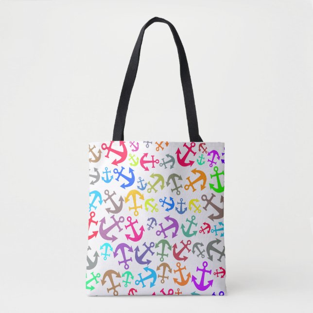 Farbiges Bootanchor-Muster Tasche (Vorderseite)