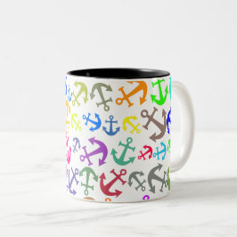 Farbiges Bootanchor-Muster Zweifarbige Tasse