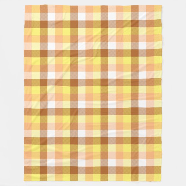 Farbiges Braun Orange Gelb Herbstmuster Fleecedecke (Vorderseite)