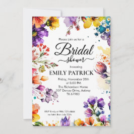 Farbiges Brautparty Einladung