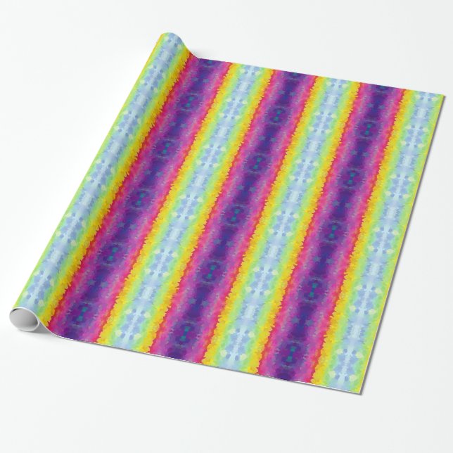 Farbiges Bright Wide Stripes Wrapping Paper Geschenkpapier (Ungerollt)