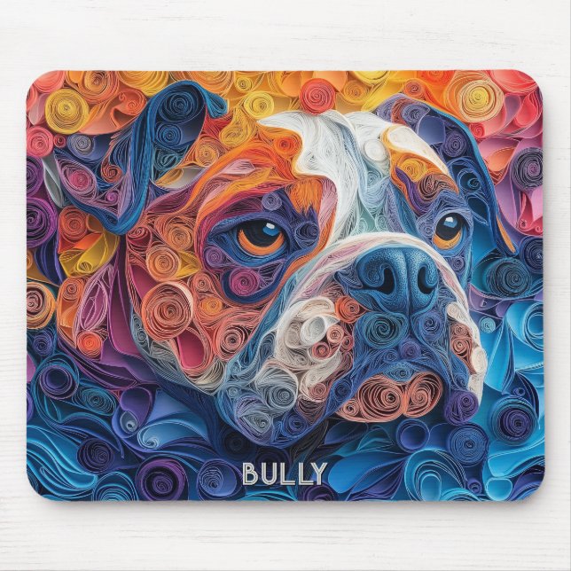 Farbiges Bulldogopapier Mousepad (Vorne)
