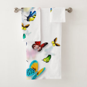 Farbiges Butterflybad Handtuchhandtuch Set