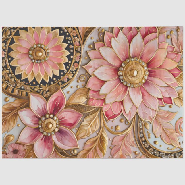 Farbiges Byzantinisches Juwel Art Tissue Seidenpapier (Vorderseite)