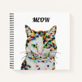 Farbiges Cat Art Square Notebook Notizbuch