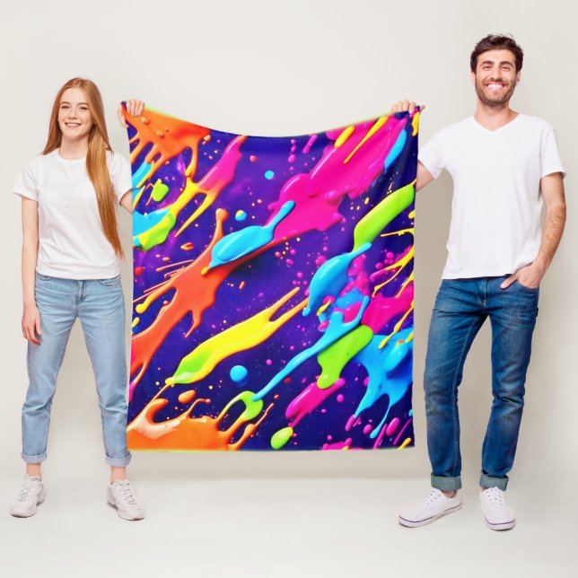 Farbiges Chaos im Abstrakten Spritzer Fleecedecke (Beispiel)