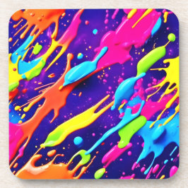 Farbiges Chaos im Abstrakten Spritzer Getränkeuntersetzer