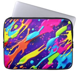 Farbiges Chaos im Abstrakten Spritzer Laptopschutzhülle
