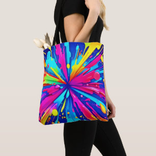 Farbiges Chaos: Malerischer Spritzer Abstrakte Kun Tasche