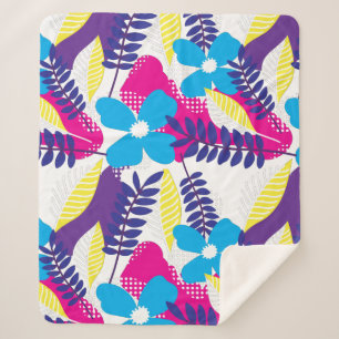 Farbiges Chic Floral & Dot Muster mit Blätter Sherpadecke