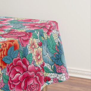 Farbiges chinesisches Blumenmuster Tischdecke
