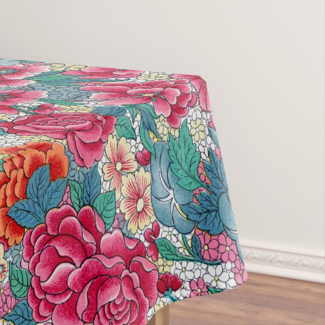 Farbiges chinesisches Blumenmuster Tischdecke (Beispiel)