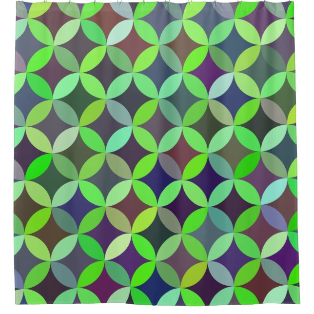 Farbiges Circle Star Quilt Muster Duschvorhang (Vorderseite)