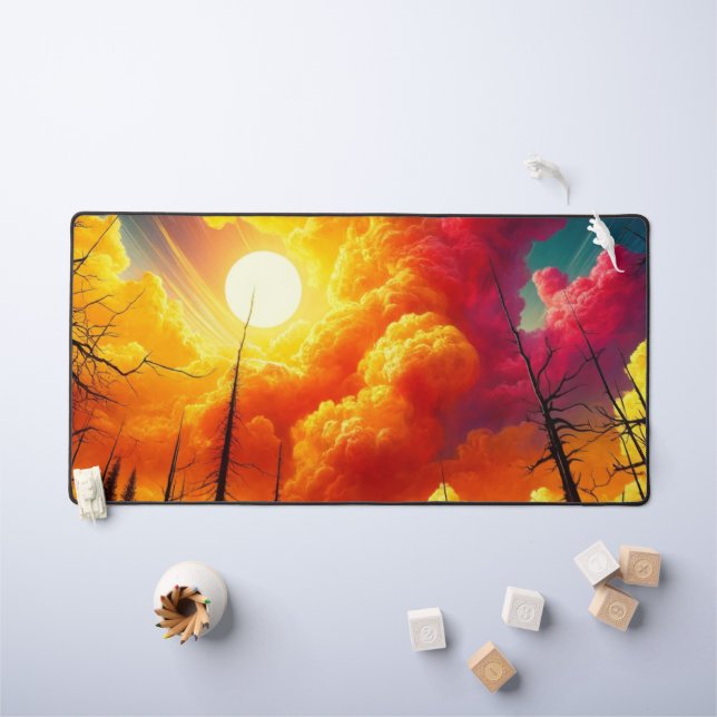 Farbiges Cloud-Design Schreibtischunterlage (Kindertisch)