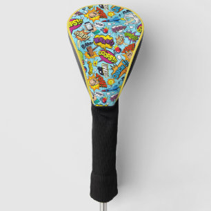 Farbiges Comic-Buchmuster Golf Headcover