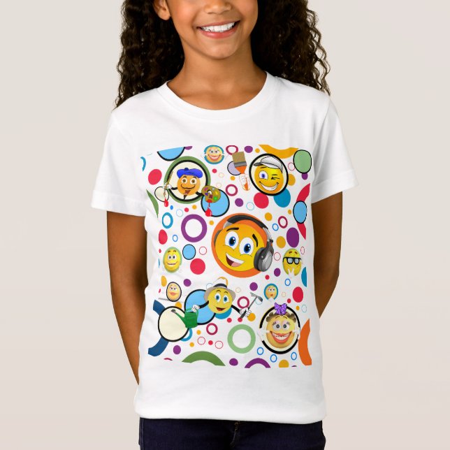 Farbiges Comic Emoji Faces T - Shirt (Vorderseite)