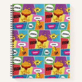 Farbiges Comic Personalisierter Name Pop Art Notizbuch