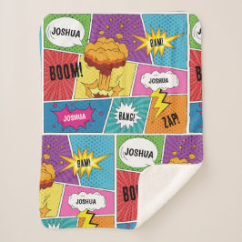 Farbiges Comic Personalisierter Name Pop Art Sherpadecke