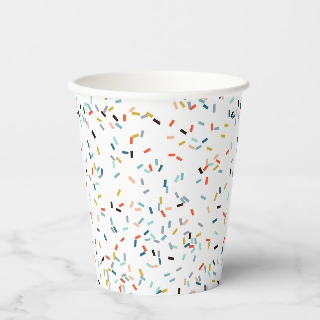 Farbiges Confetti Fall Pattern Pappbecher (Vorderseite)