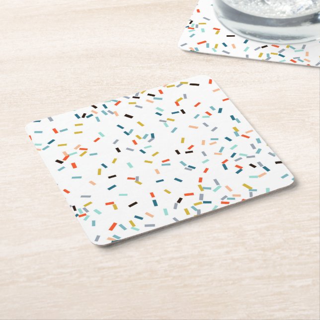 Farbiges Confetti Fall Pattern Rechteckiger Pappuntersetzer (angewinkelt)