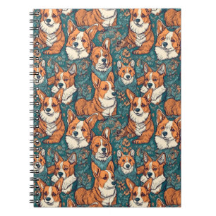 Farbiges Corgi Dog Pattern - Perfekt für die Liebe Notizblock