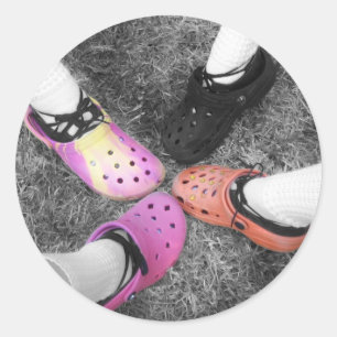 Farbiges Crocs u. weicher Schuh-Aufkleber Runder Aufkleber