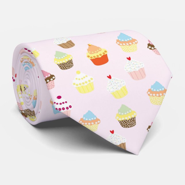Farbiges Cupcakes-Muster Krawatte (Gerollt)