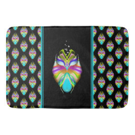 Farbiges Cyan und schwarzes Owl Badematte