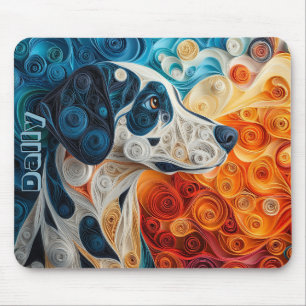 Farbiges Dalmatiner Papierquillportrait Mousepad