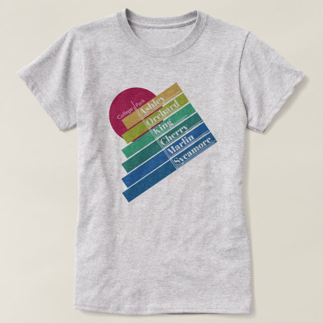 Farbiges Damen College Park Tee (Design vorne)