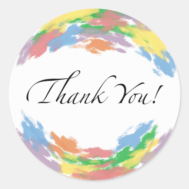 Farbiges Danke Sticker (Vorderseite)