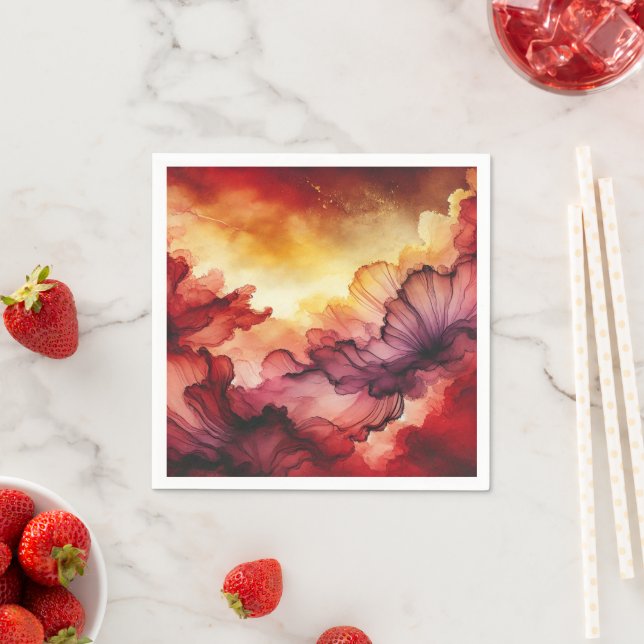 Farbiges Dekopapier für den Fall Sonnenuntergang Serviette (Beispiel)