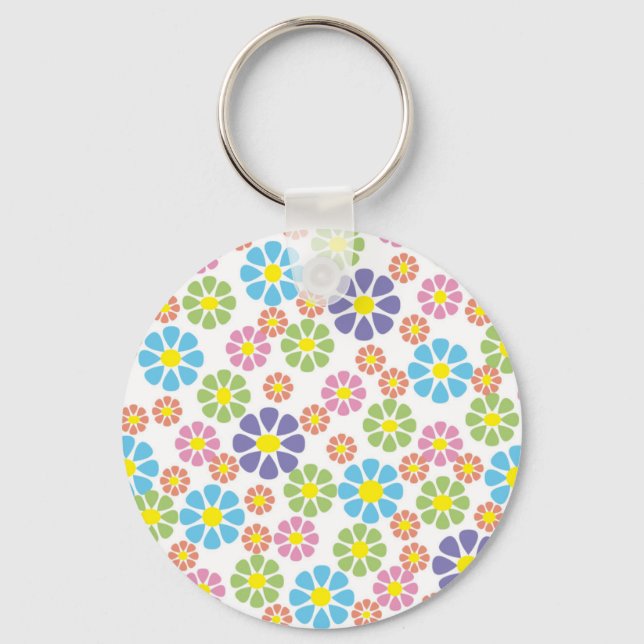 Farbiges Design der Blumenkunst Schlüsselanhänger (Vorderseite)