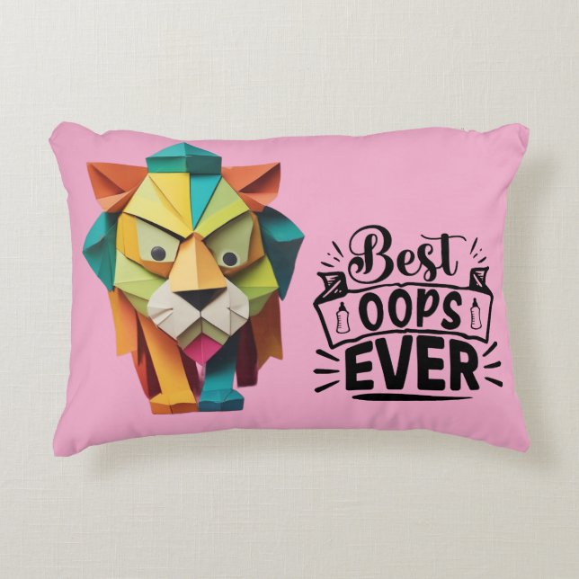 Farbiges Design der Origami Lion Artwork Dekokissen (Vorderseite)
